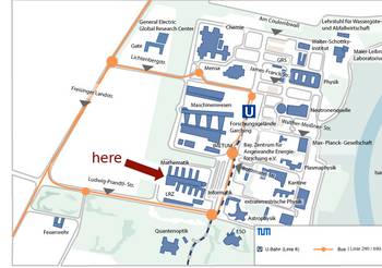 Map of TUM Garching Campus